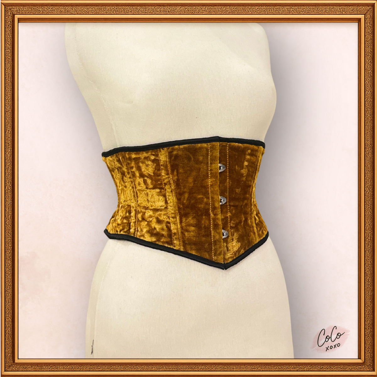 Women Cozy Brown Underbust Velvet Corset