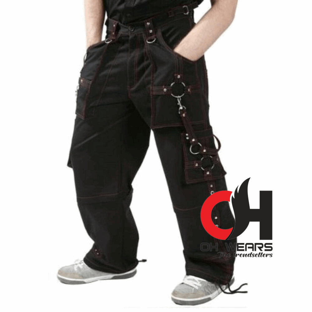 Bondage Rave Men Gothic Cyber Chain Goth Jeans Punk Rock Pant