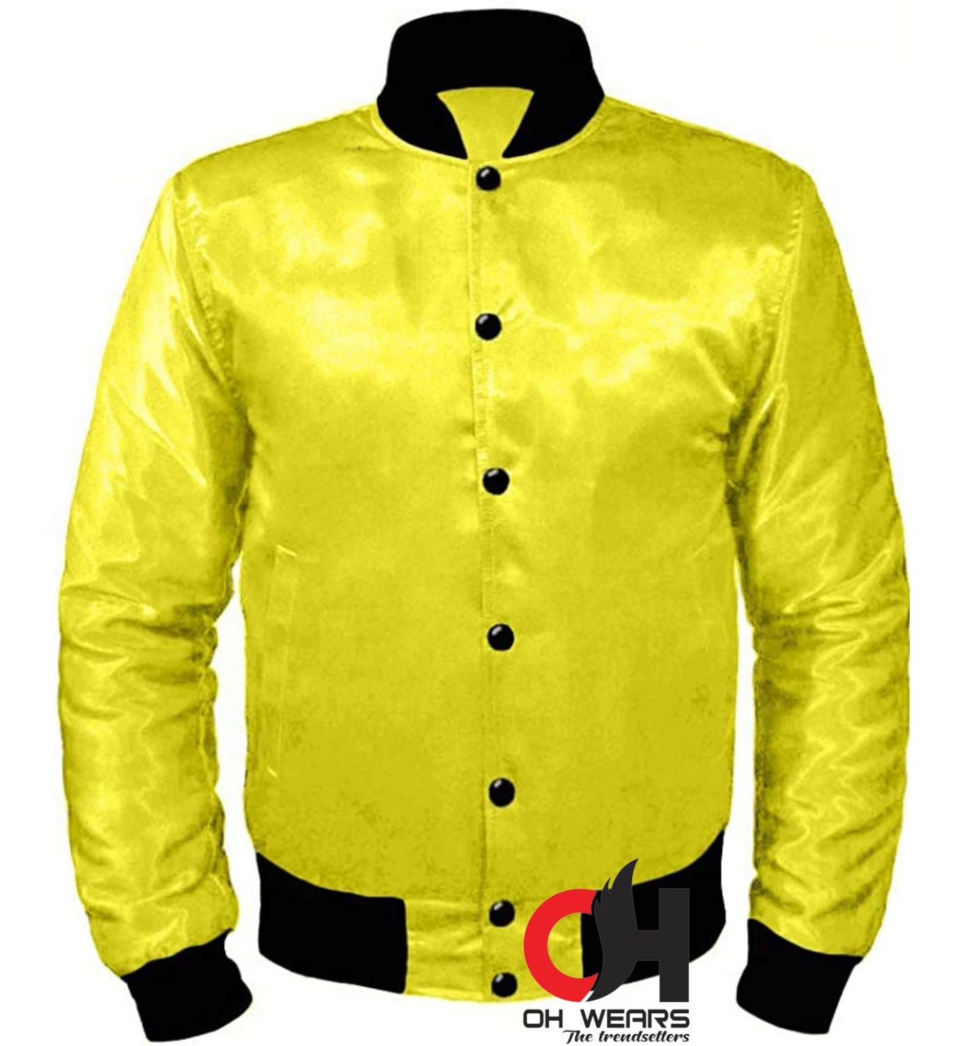 Yellow Satin Baseball Jacket