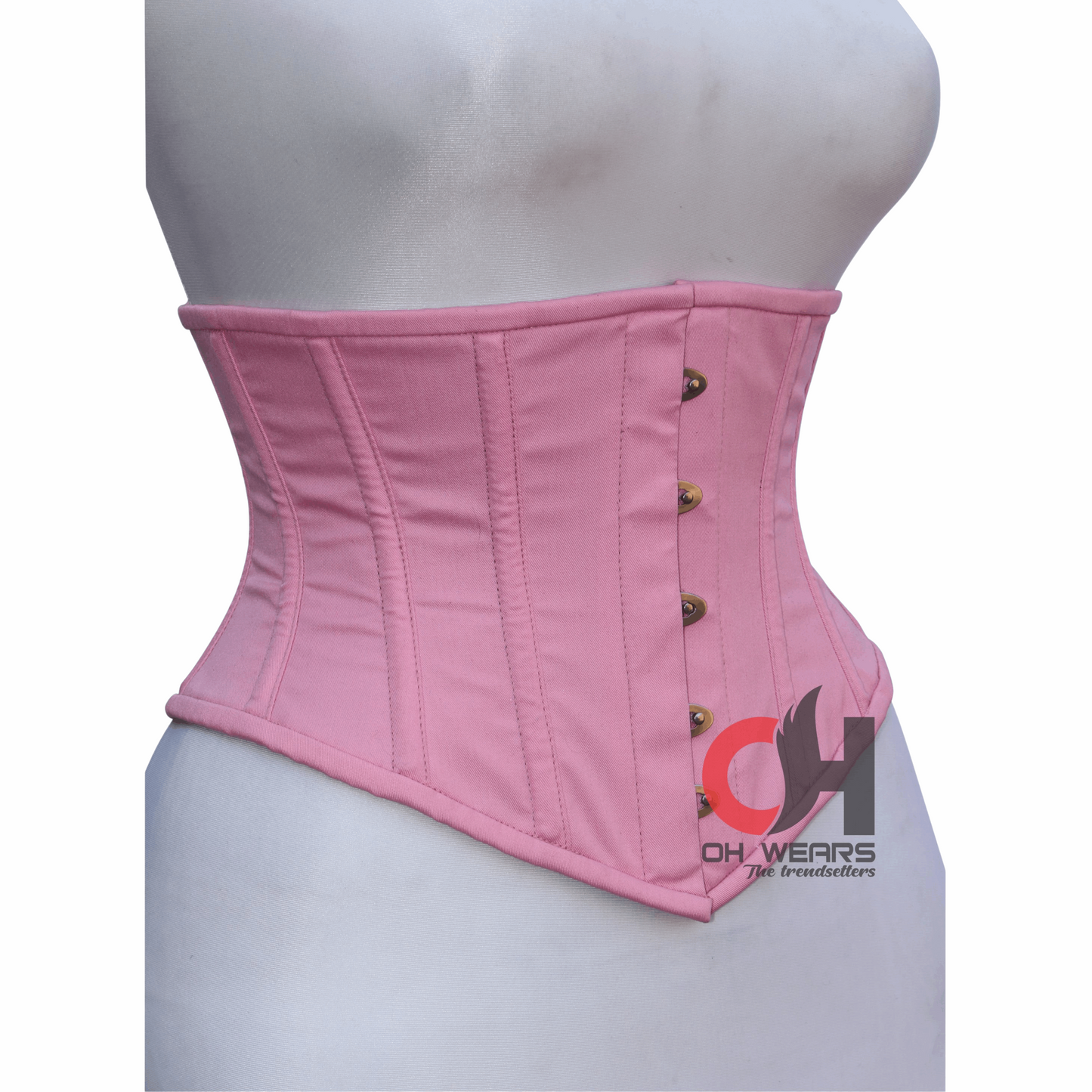 Smart Women Pink Cotton Underbust Steel Boned Waist trainer body Shaper Cincher corsets OH-01PC Unterbrust Corsage Rosa Baumwolle Korsett