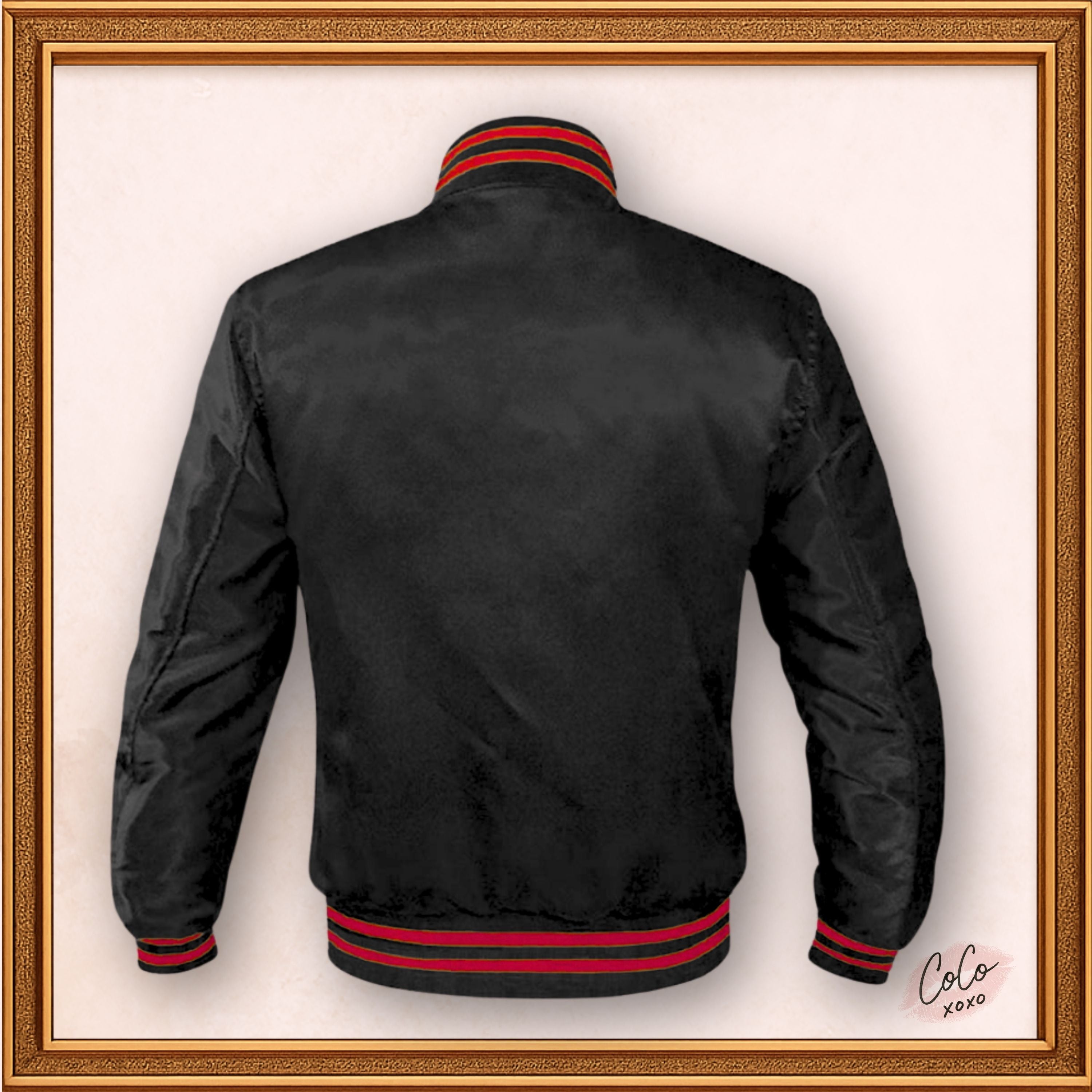 Varsity Black Satin Baseball Letterman Mid-Season Streetwear Varsity Jacket Varsity Men's Women's Kid's Letterman collage jackets