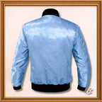 Varsity Light Blue Satin Baseball Letterman Streetwear Jacket Varsity Men's Women's Kid's Letterman collage jackets