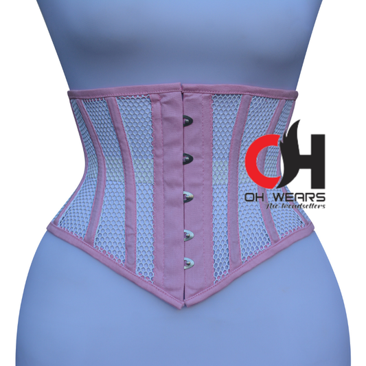 Women Underbust Mesh Cotton Corset Steampunk Waist Cincher