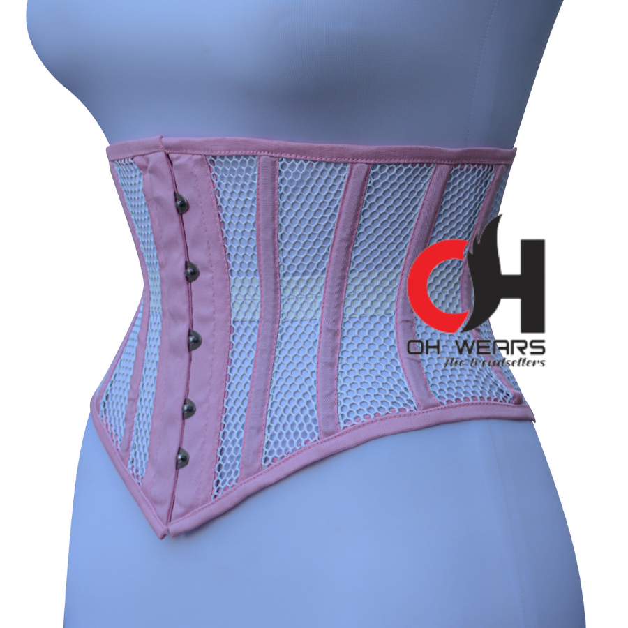 Women Underbust Mesh Cotton Corset Steampunk Waist Cincher