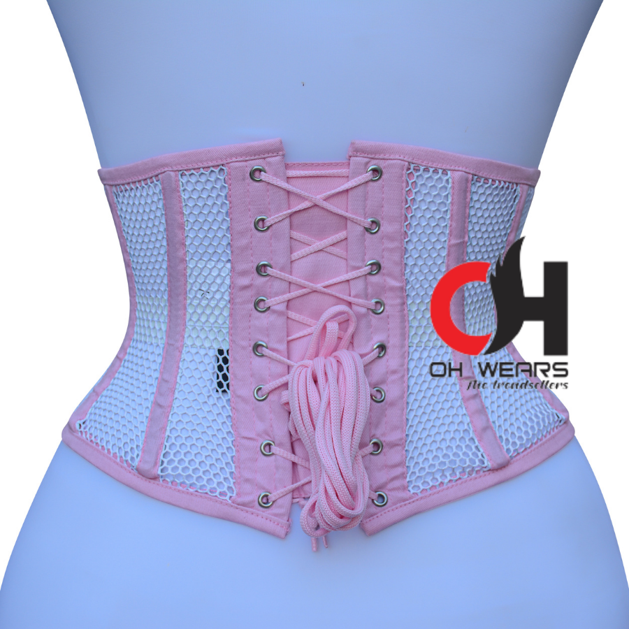 Women Underbust Mesh Cotton Corset Steampunk Waist Cincher