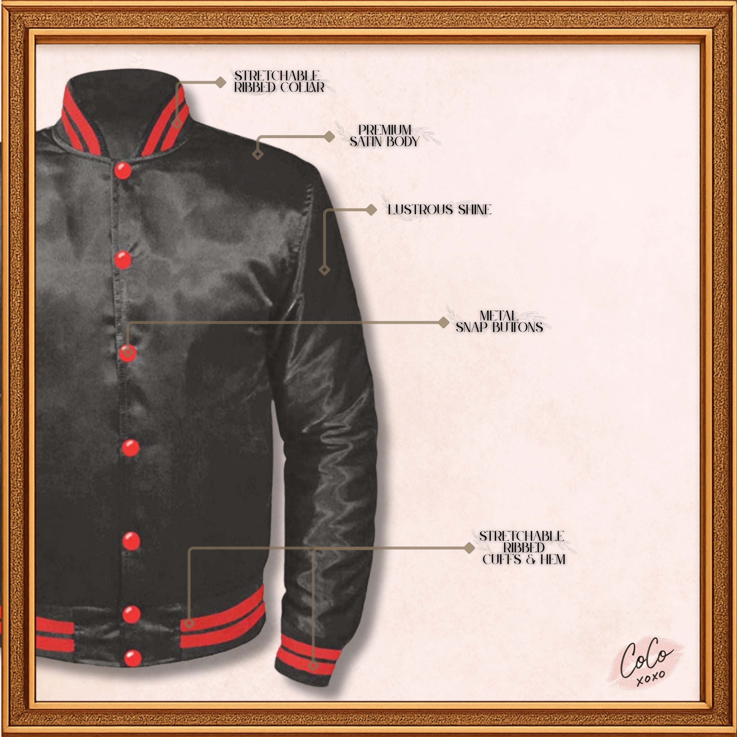 Varsity Black Satin Baseball Letterman Mid-Season Streetwear Varsity Jacket Varsity Men's Women's Kid's Letterman collage jackets