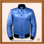 Varsity Light Blue Satin Baseball Letterman Streetwear Jacket Varsity Men's Women's Kid's Letterman collage jackets