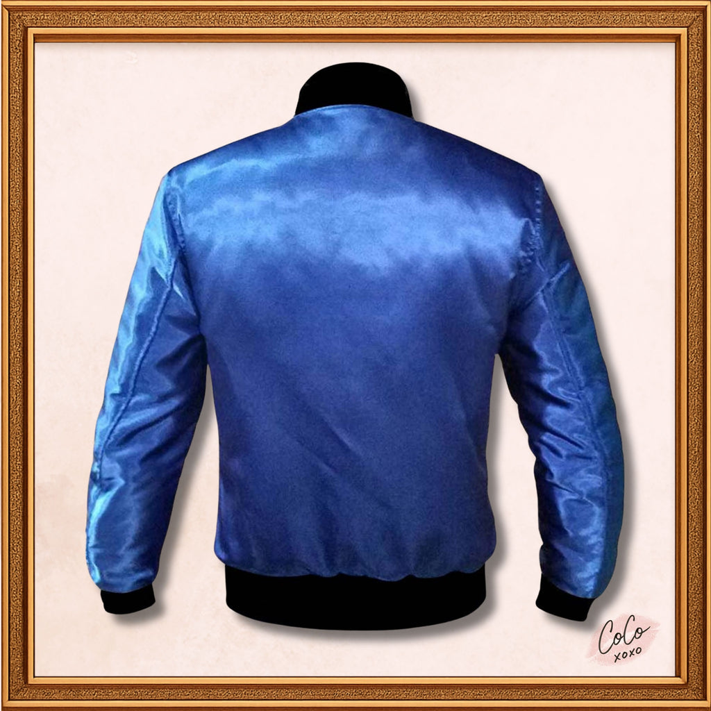 Varsity Light Blue Satin Baseball Letterman Streetwear Jacket Varsity Men's Women's Kid's Letterman collage jackets