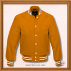 Mustard Blend Wool Varsity Jacket