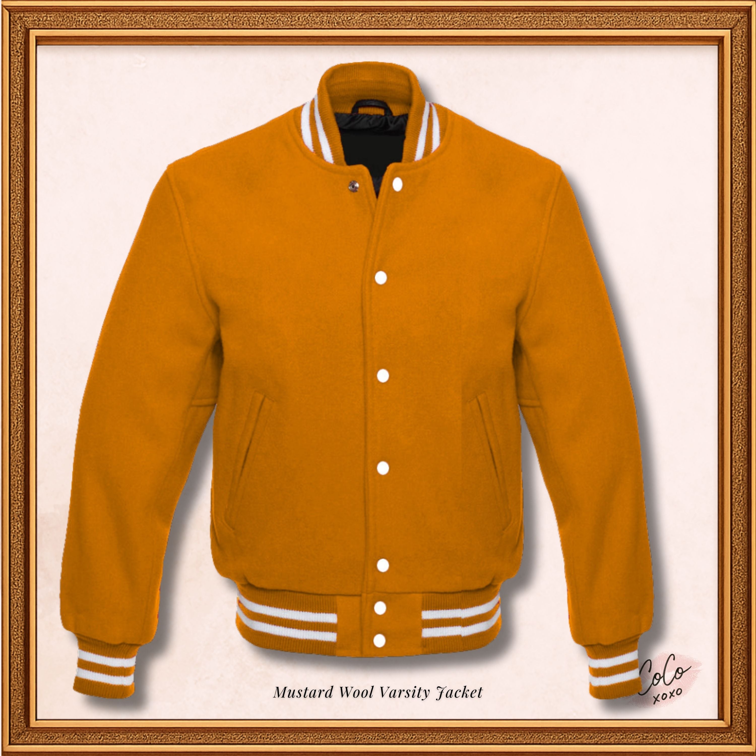 Mustard Blend Wool Varsity Jacket