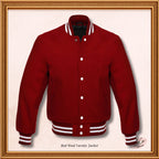 Varsity Letterman Baseball Jacket in Maroon Blend Wool Jacket, School jacket, Wool Jacket