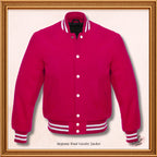 Pink Complete Blend Wool Varsity Jacket