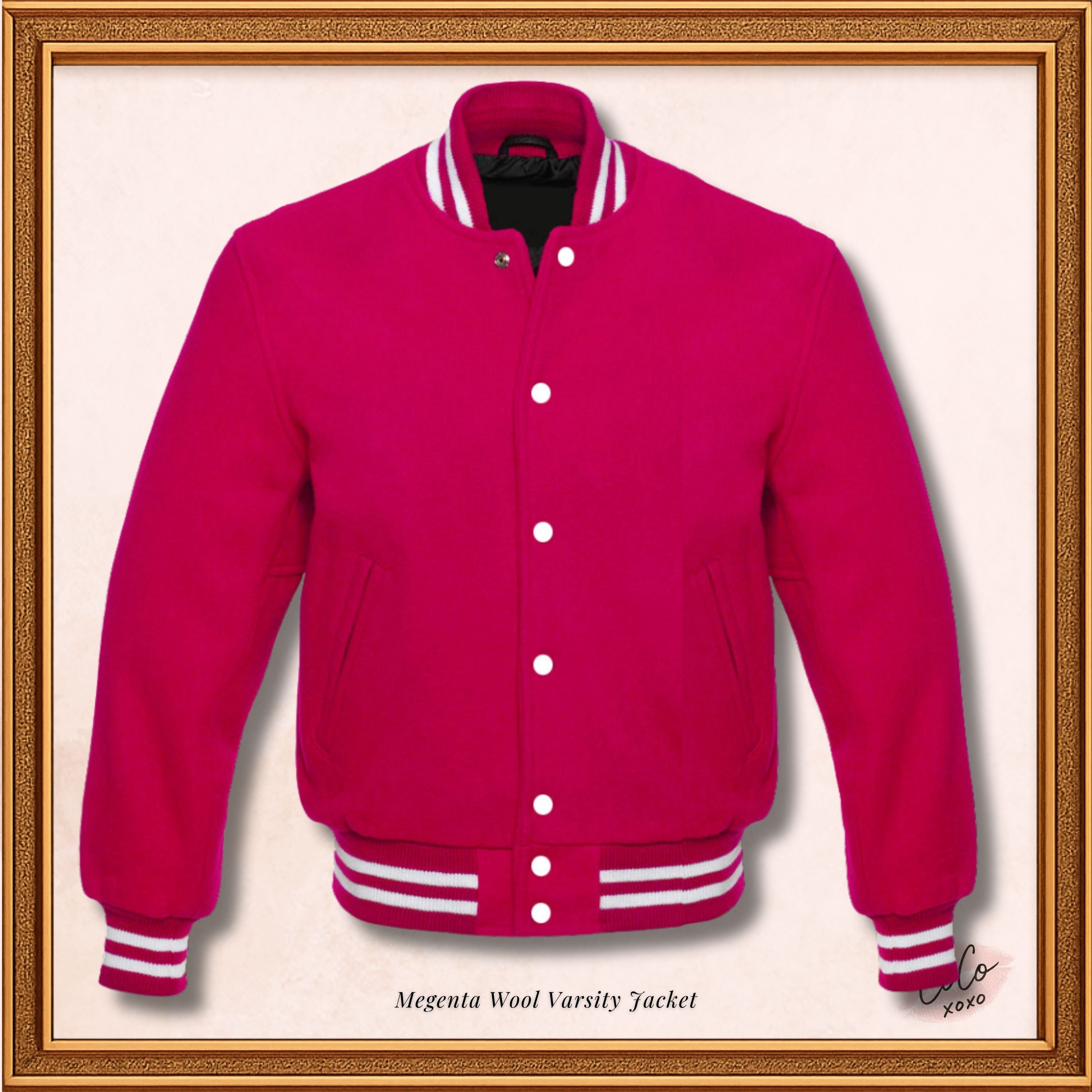 Pink Complete Blend Wool Varsity Jacket