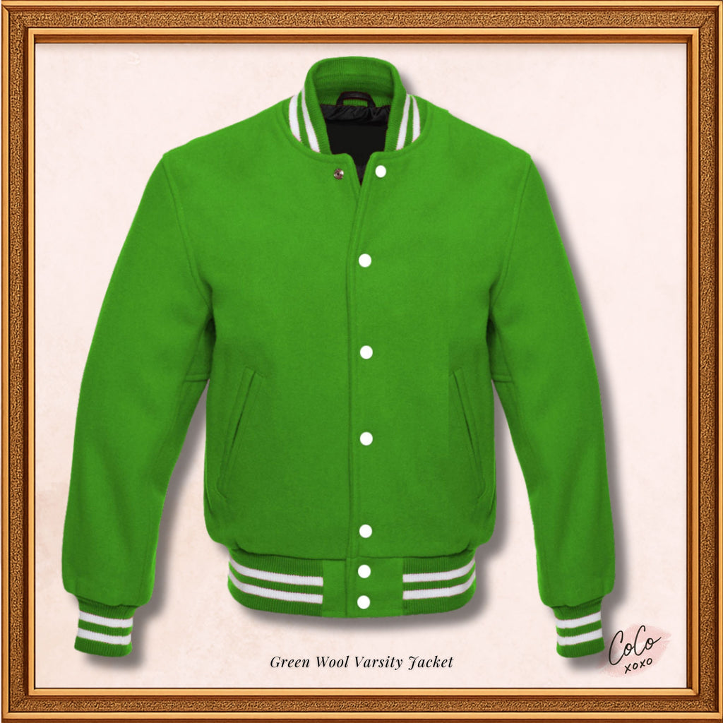 Light Green Complete Blend Wool Varsity Jacket