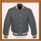 Grey Wool Varsity Jacket