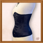 Black Satin Underbust Steampunk Bustier Corset