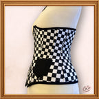 Checkered Black/White Underbust Corset