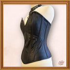 Steampunk Black Leather Overbust Corset Outwear Fashion