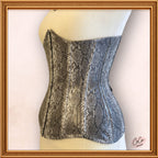 Faux Leather Steampunk Underbust Snake Print Corset - Fashion Outwear