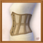Women Beige Cotton Mesh Underbust Cotton Corset