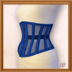 Blue Mesh Midbust/Waspie Corset