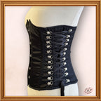 Women Underbust Black Satin Steampunk Bustier Corset Waist Trainer