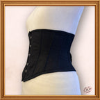 Black Cotton Midbust/Waspie Corset