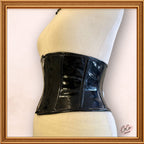 Gothic Shiny Black PVC Underbust Zip Up Latex Mini Corset