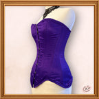 Purple Satin Overbust Steel Boned Corset