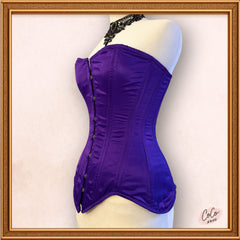 Purple Satin Overbust Steel Boned Corset