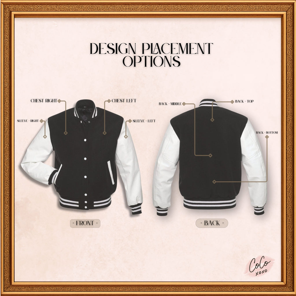 Black Wool and Genuine Cream Leather Sleeves Varsity Jacket