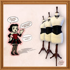 Black Cotton Midbust/Waspie Corset