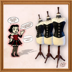 Overbust Black Brocade Leather Waist Cincher Corset