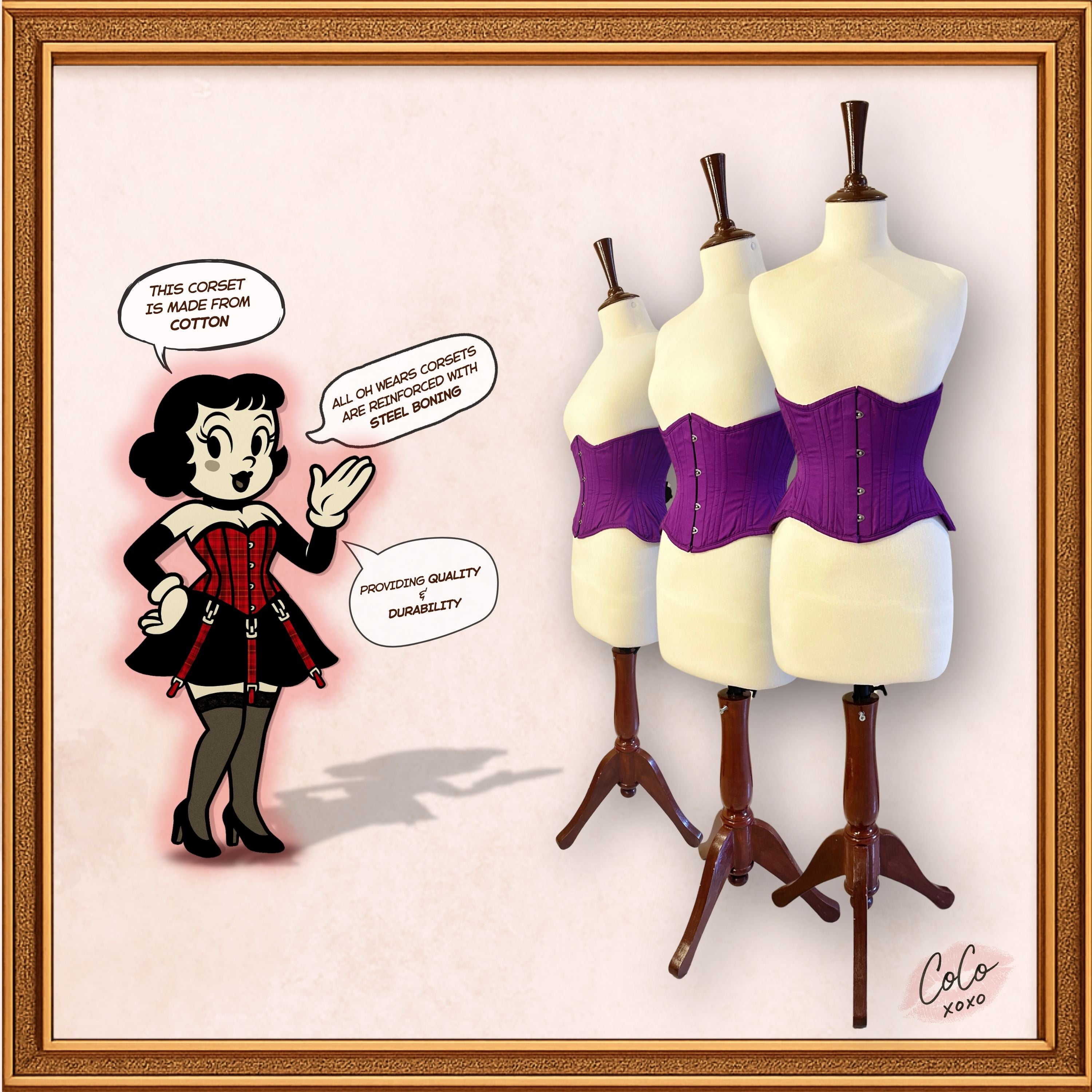 Purple Underbust Cotton Corset