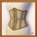Women Beige Cotton Mesh Underbust Cotton Corset