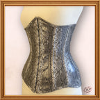 Faux Leather Steampunk Underbust Snake Print Corset - Fashion Outwear