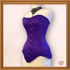 Purple Satin Overbust Steel Boned Corset