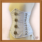 Underbust White Cotton Steampunk Bustier Corset