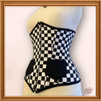 Checkered Black/White Underbust Corset