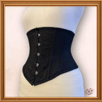 Black Cotton Midbust/Waspie Corset
