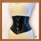 Gothic Black Shiny PVC Underbust Latex Corset