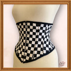 Checkered Black/White Underbust Corset
