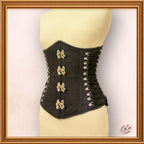 Women Underbust Black Cotton Steampunk Bustier Corset