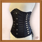Women Underbust Black Satin Steampunk Bustier Corset Waist Trainer