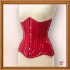 Gothic Red Shiny PVC Underbust Latex Corset