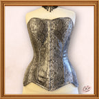 Faux Leather Overbust Snake Print Steampunk Outwear Corset