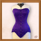 Purple Satin Overbust Steel Boned Corset