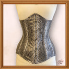 Faux Leather Steampunk Underbust Snake Print Corset - Fashion Outwear