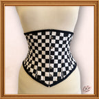 Checkered Black/White Underbust Corset