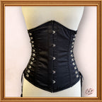 Women Underbust Black Satin Steampunk Bustier Corset Waist Trainer